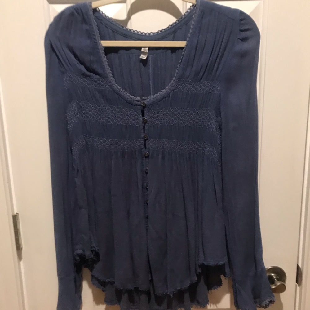 long sleeve free people boho top